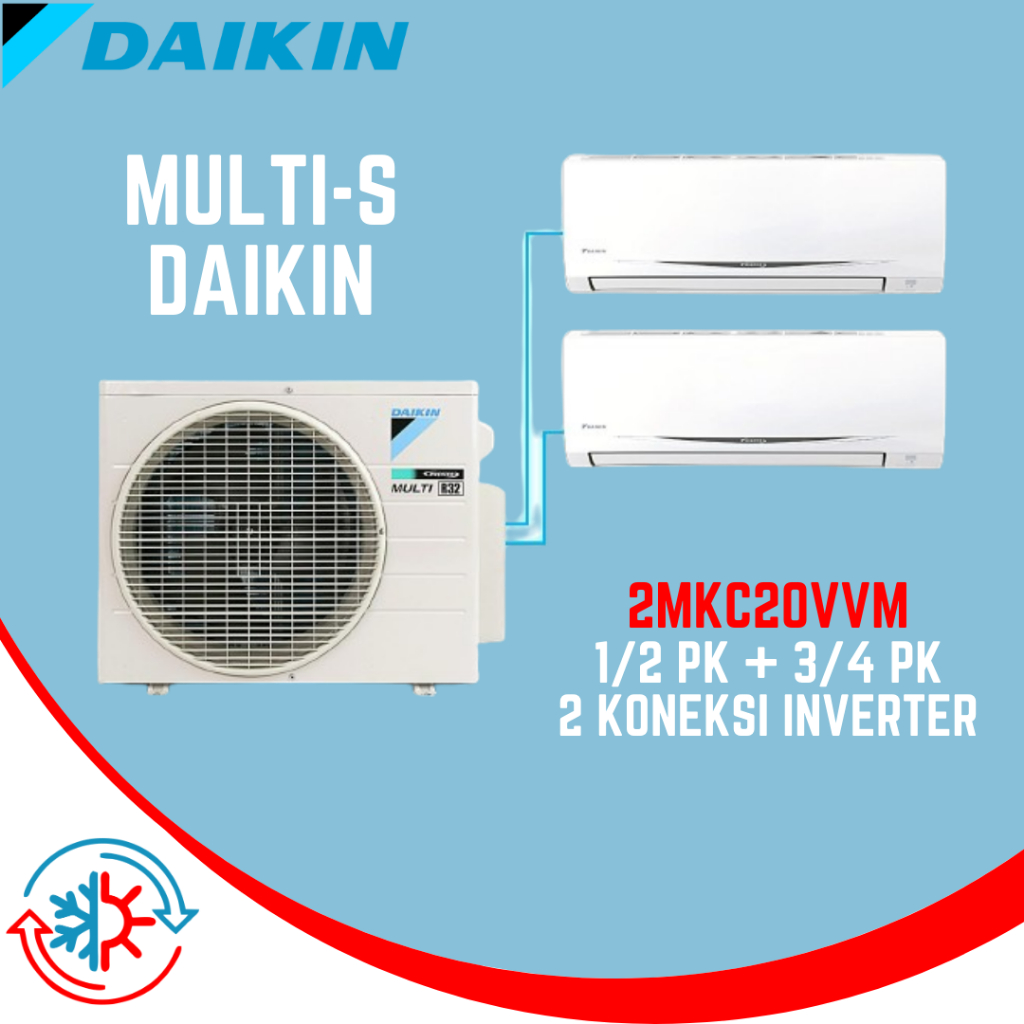 Jual AC Daikin Multi-s 2 Koneksi 1/2+3/4 PK (2MKC20VVM) INVERTER ...