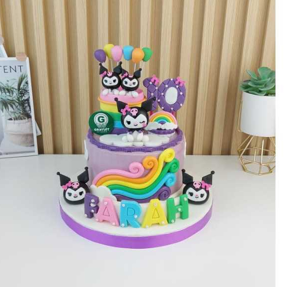 Jual CAKE TEMA KUROMI UK 15CM / KUE ULANG TAHUN CUSTOME | Shopee Indonesia