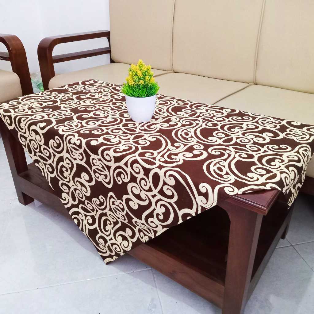 Jual Taplak Meja Ruang Tamu Kain Persegi Empat Kotak Ukuran 100x100 Cm Aneka Motif Shopee 2603