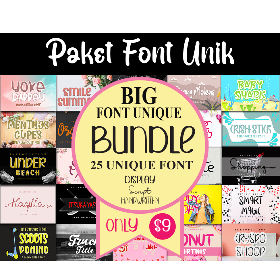 Jual Paket Font Unik (25 Fonts) | Shopee Indonesia