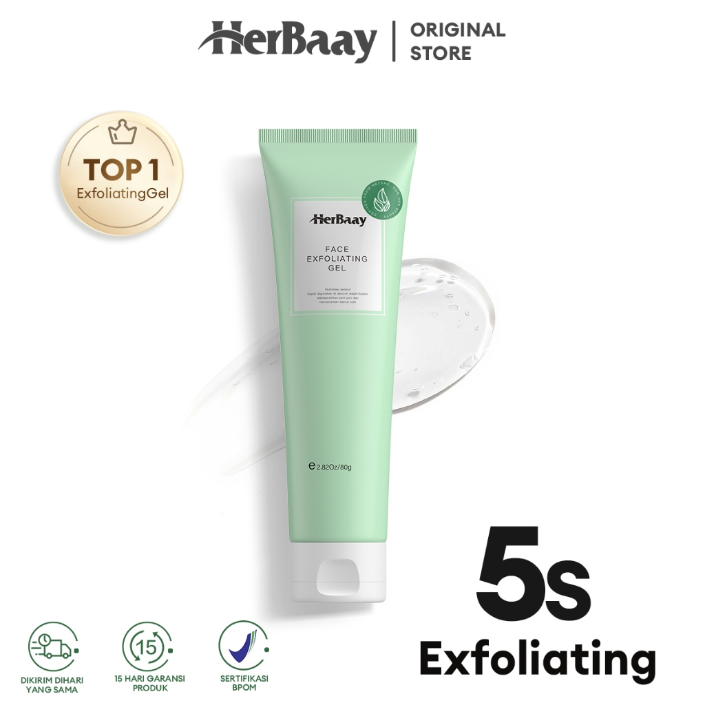 Jual HerBaay Brightening Facial Exfoliating Gel Gentle Cleansing
