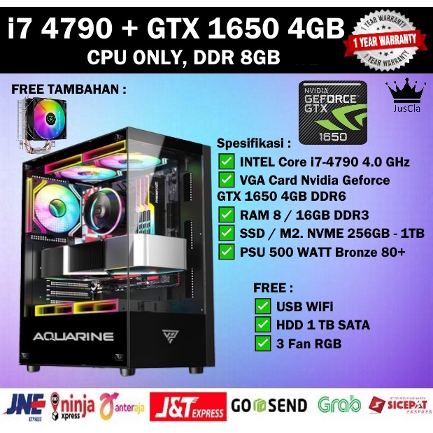 Intel Core I7 I7 3770k Gtx 1650 I7 3770 With Gtx 1650 Jual PC