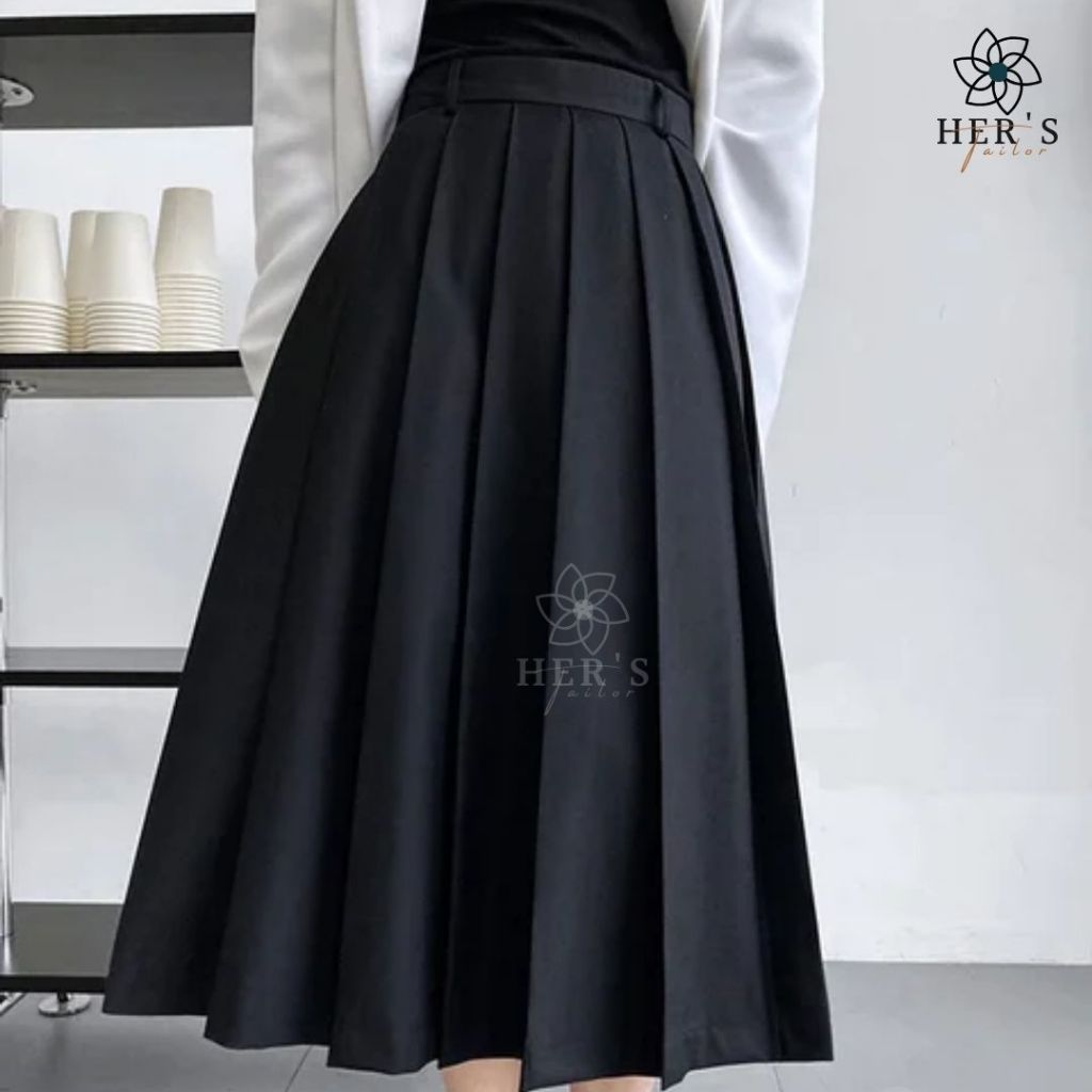 Jual Her's ID Shella Long Pleated Skirt Long Skirt Maxi