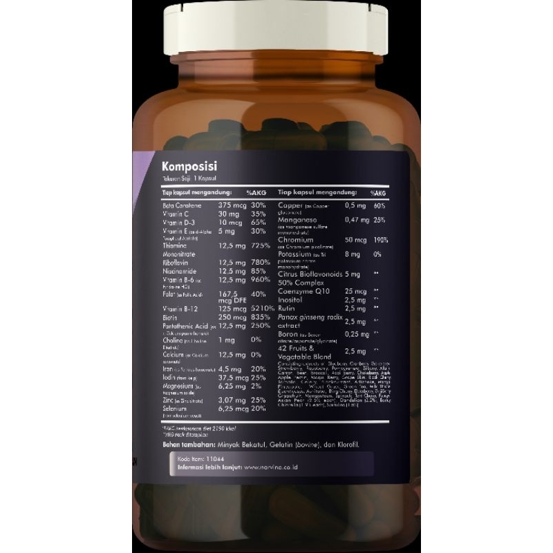 Jual Norvine Premium Multivitamin & Mineral Complex isi 100 kapsul ...