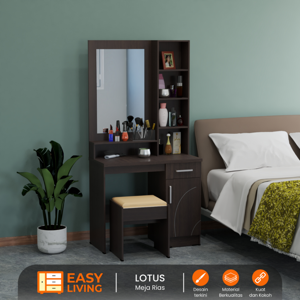 Jual Meja rias set kursi cantik minimalis series lotus | Shopee Indonesia