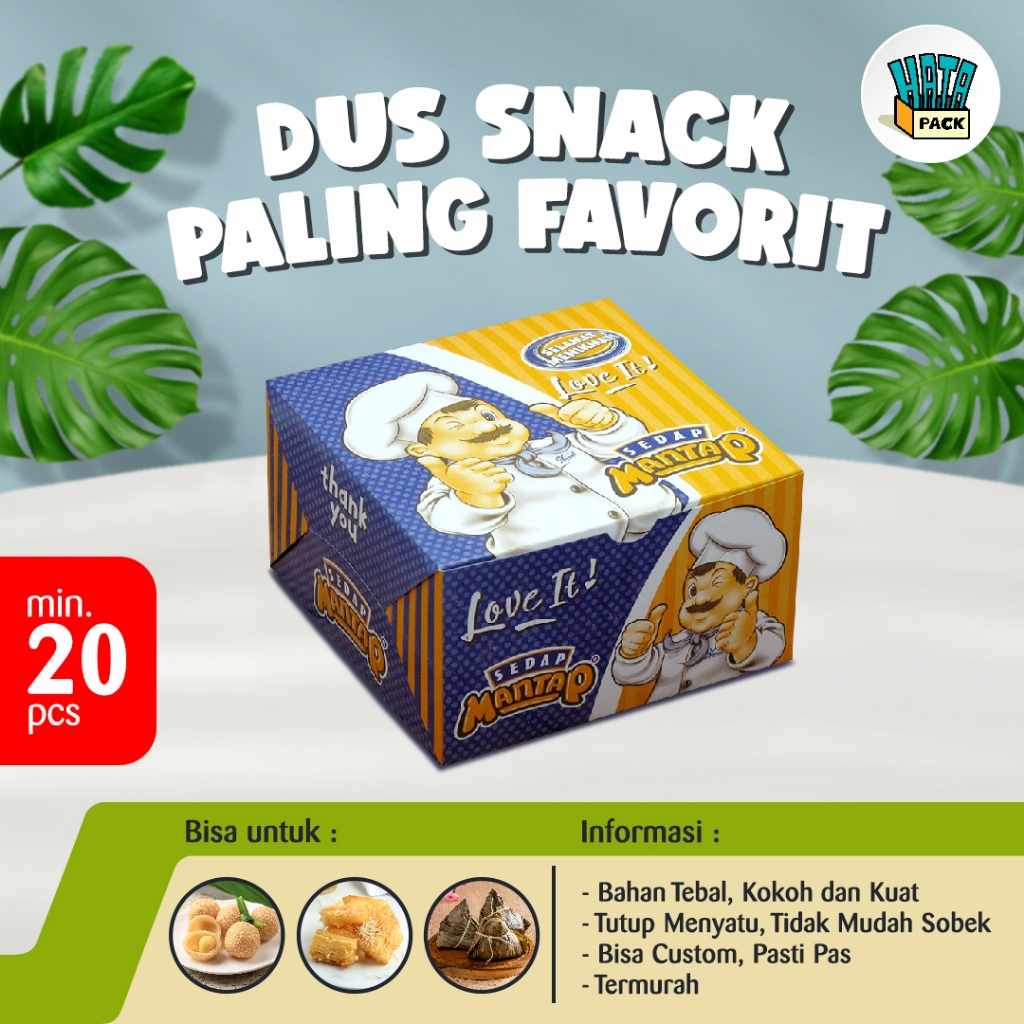 Jual Dus Snack Sedap Mantap / Box Snack Sedap Mantap Ukuran 12 X 12 X 7 ...