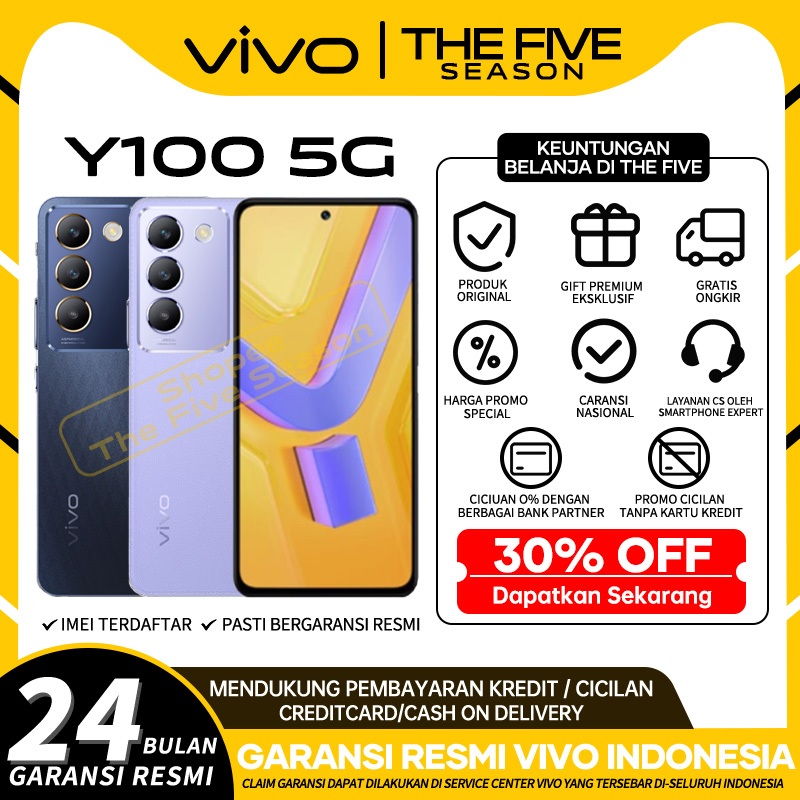 Jual Vivo Y100 5g 8 128gb 8 256gb Nfc 80w Flashcharge 5000mah Baterai