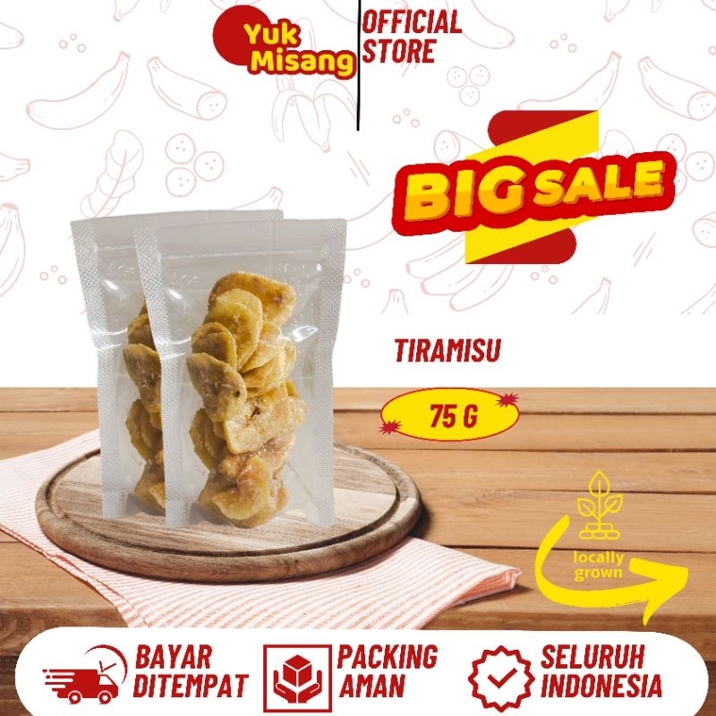 Jual Keripik Pisang Coklat Lumer Rasa Tiramisu 75 Gram Kripik Pisang