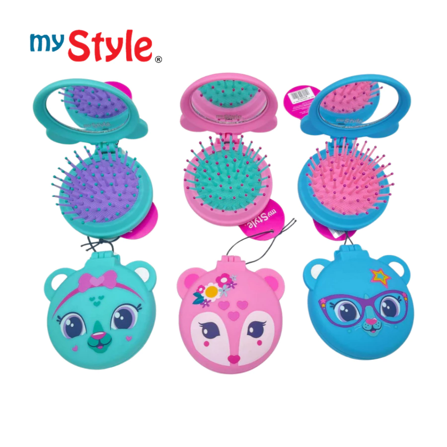  Animal Folding Hairbrush With Mirror