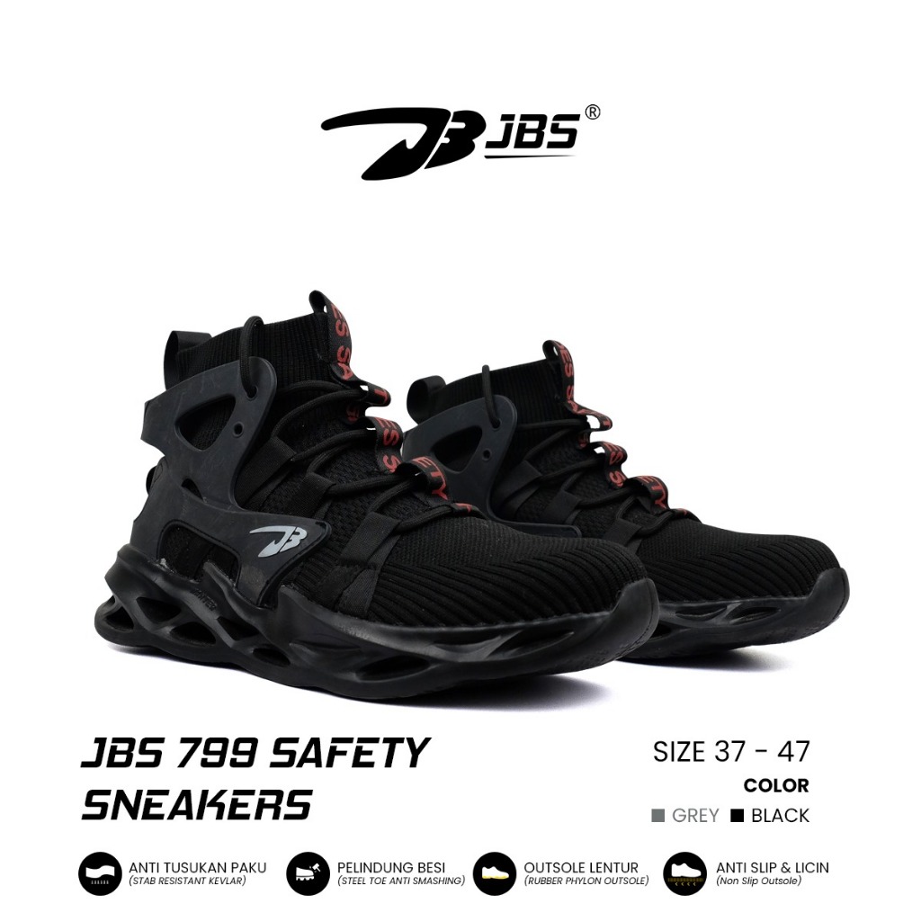 Jual Sepatu Safety Sneakers JBS 799 Ujung Besi Anti Tusukan Benda
