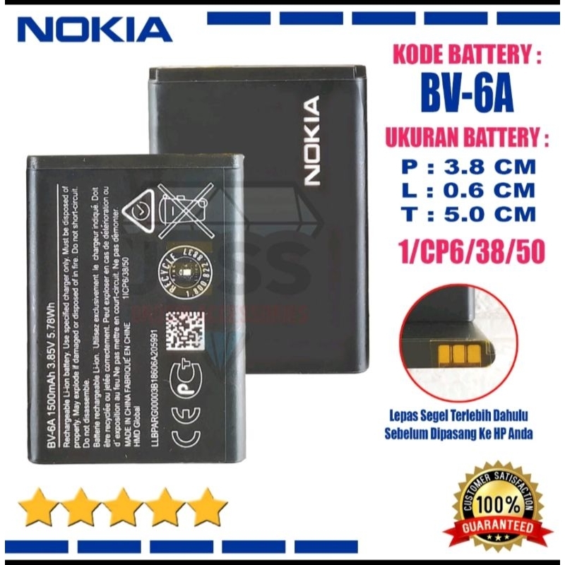 Jual Battery Original Bv 6a 1500 Mha For Tipye Nokia Pisang 8110 4g