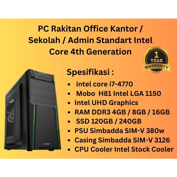 Jual PC RAKITAN MURAH PC Rakitan Core I7 Gen 4 Office Admin Sekolah Shopee Indonesia