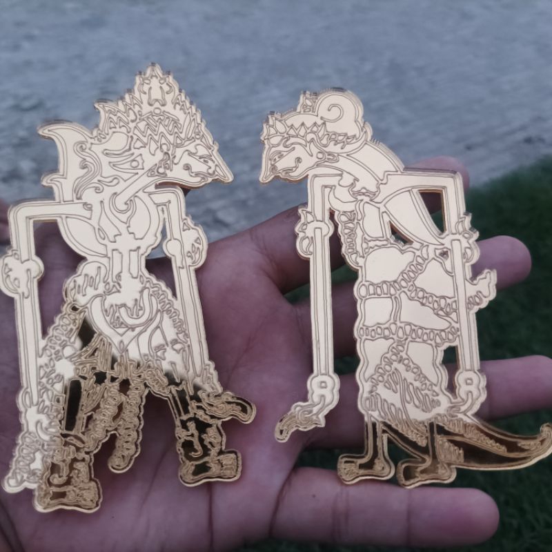 Jual Wayang Rama Shinta Akrilik Miror Gold Hiasan Mahar Wayang