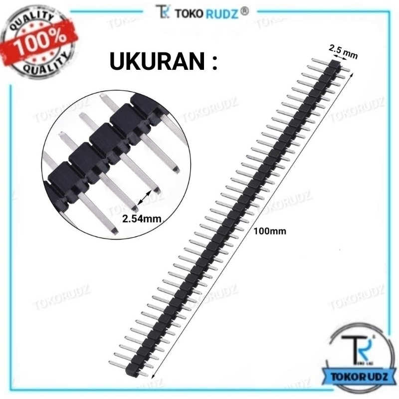Jual Pin Header Male 40 Pin 1x40 2.54mm Single Strip Tulang Ikan ...