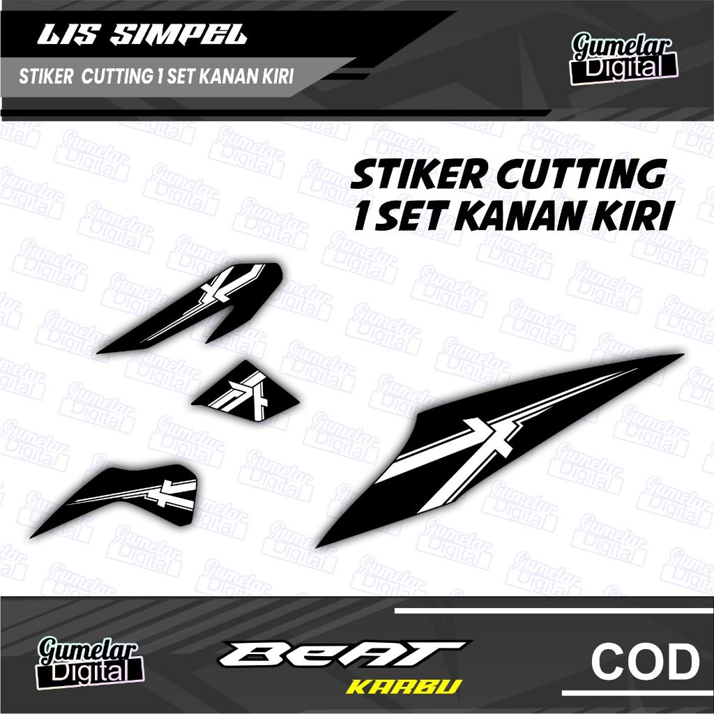 Jual Cutting Stiker Striping Honda Beat Karbu Lis Simpel 1 Shopee