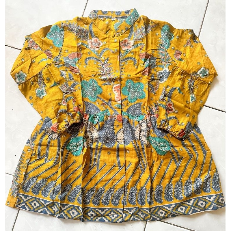 Jual Blus batik wanita motif modang bunga terlaris | Shopee Indonesia