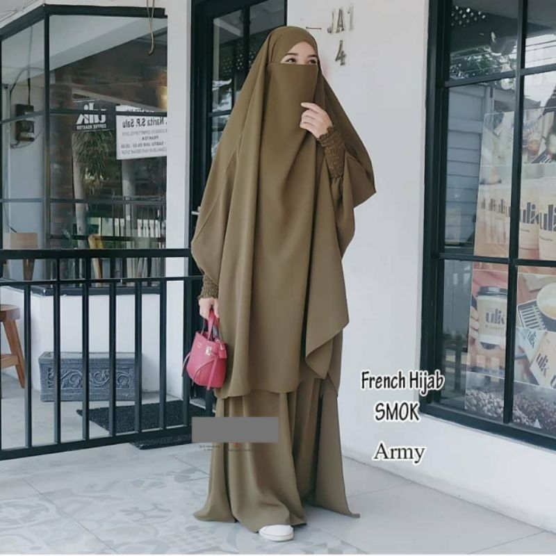 Jual French khimar wolfis premium murah model simpel dan nyaman di ...
