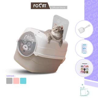FOCAT Pet Litter Box Kucing Tertutup M62 Bak Toilet Pasir Kucing Besar FREE SEKOP