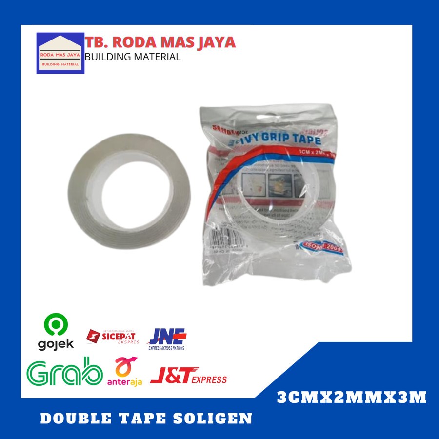 Jual Double Foam Tape Bening Soligen/Double Tape Bening/Double Tape 3cm ...