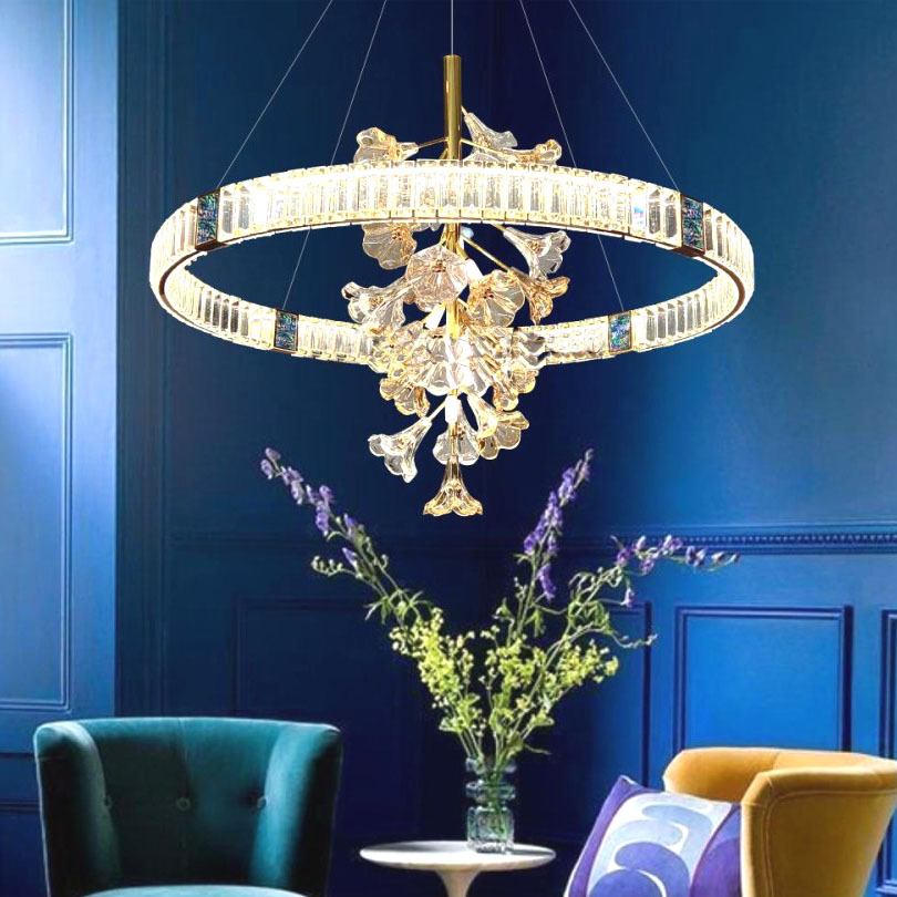 Jual Lampu Hias Gantung premium LUXURY CRYSTAL RING FLOWER LED ...