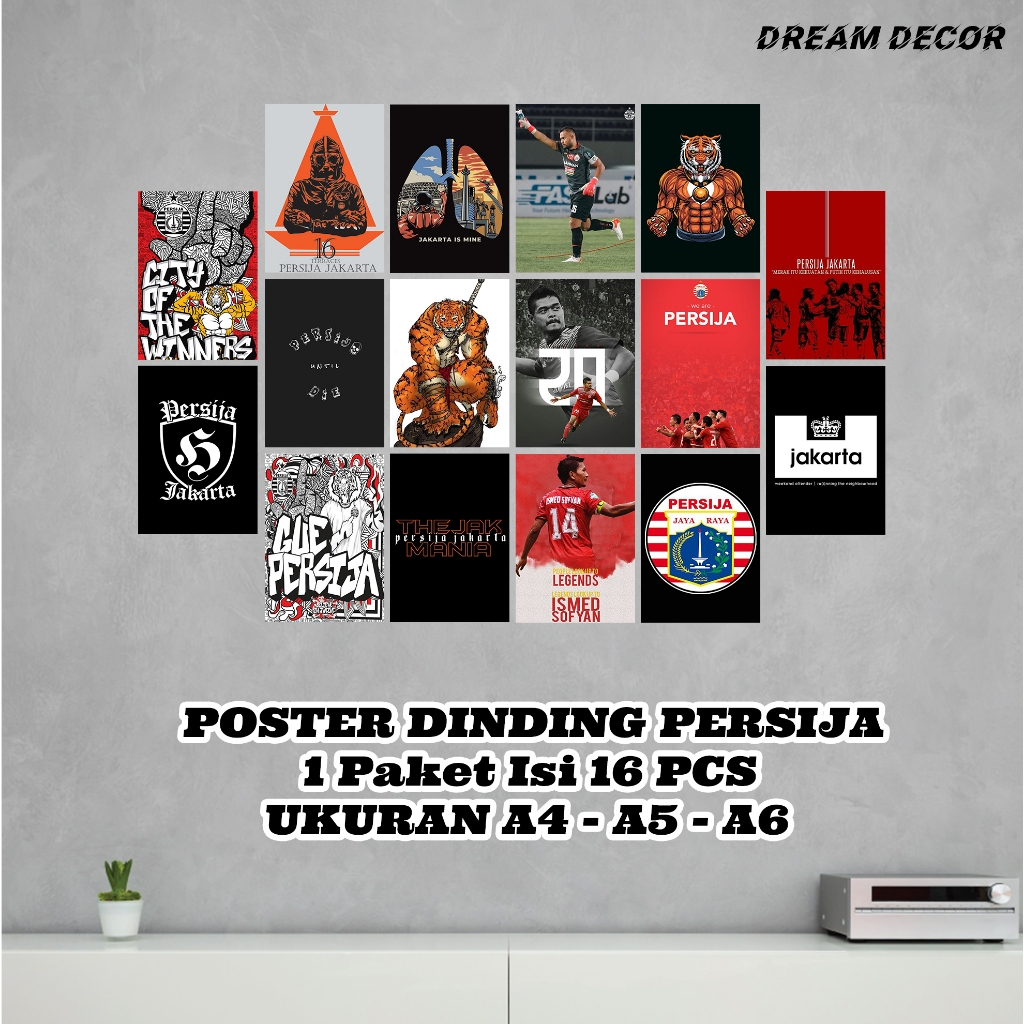 Jual Poster Dinding Persija Ukuran A4 A5 A6 Isi 16pcs Dd47 Hiasan Dinding Kamar Cowok 9868