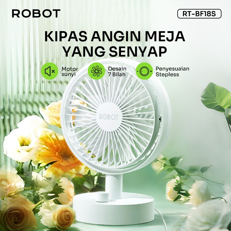 Jual ROBOT Kipas RT-BF18S White Mini Portable Fan Original Garansi 1 ...