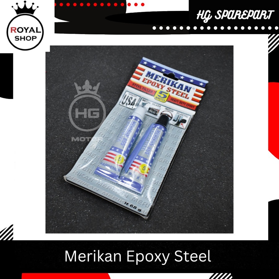 Jual Merikan Lem Besi Epoxy Plastik Steel 5 Menit 68 gram | Shopee ...