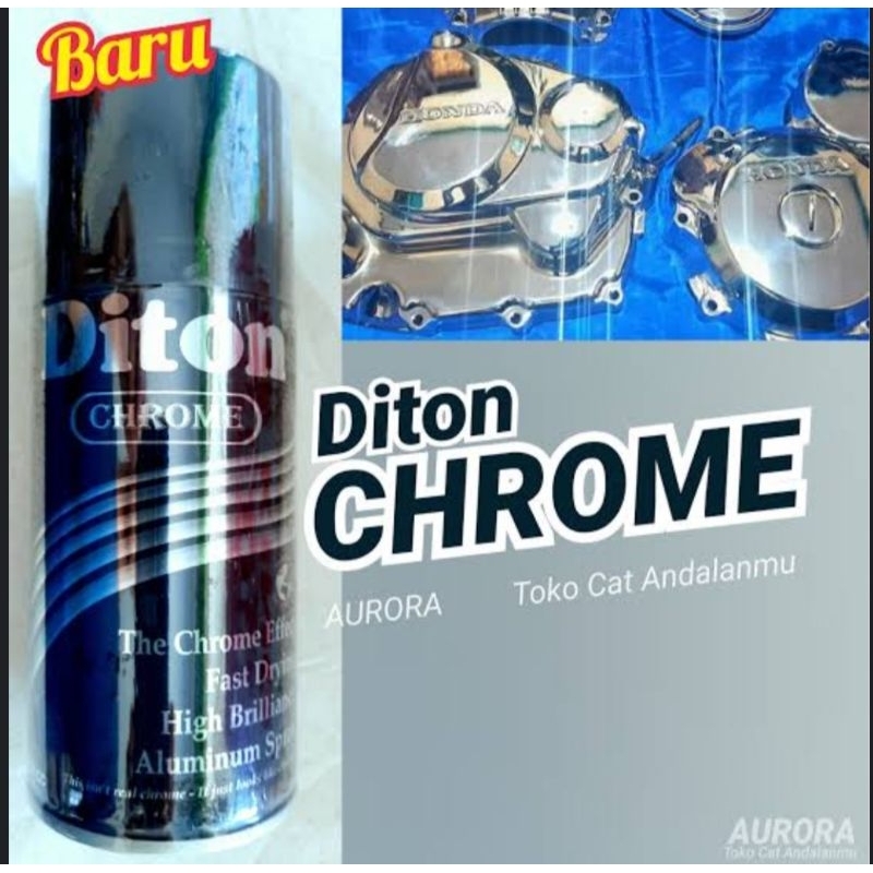 Jual News Cat Semprot Pilok Pilox Diton Premium Chrome 300cc 150cc Warna Stainless Shopee 1625