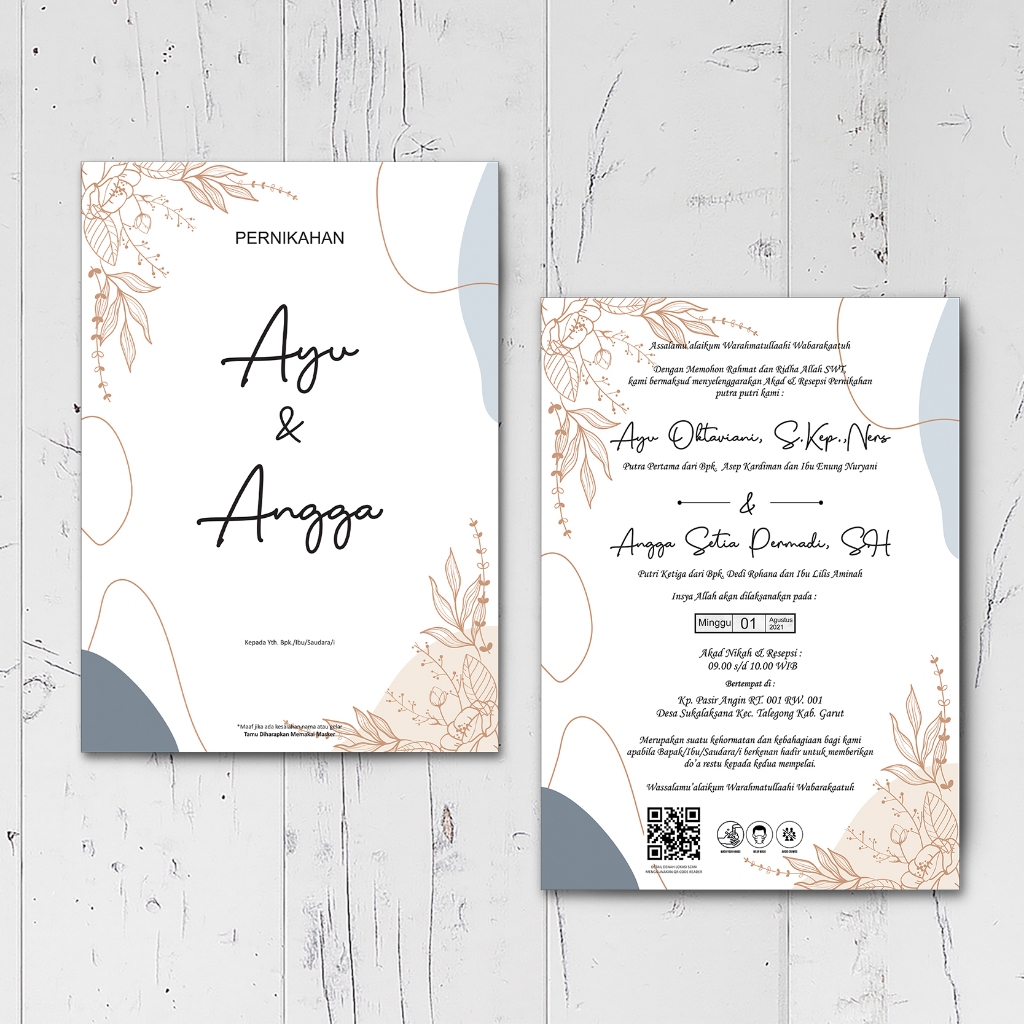Jual UNDANGAN PERNIKAHAN DEVIFO SINGLE PAGE | Shopee Indonesia