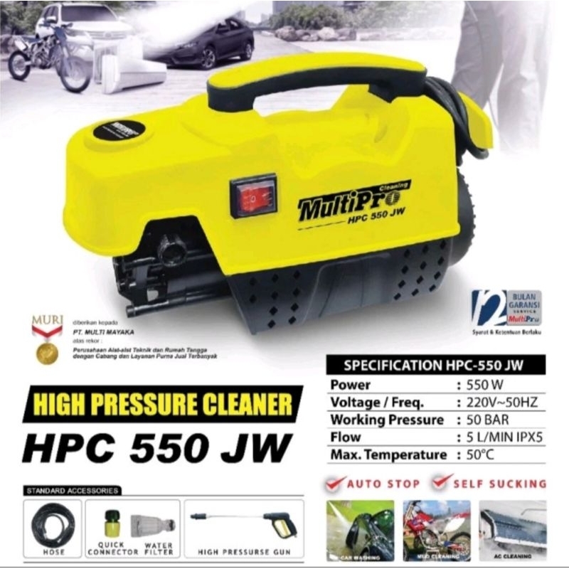 Jual Mesin cuci jet cleaner merk MULTIPRO tipe HPC 550 JW | Shopee ...