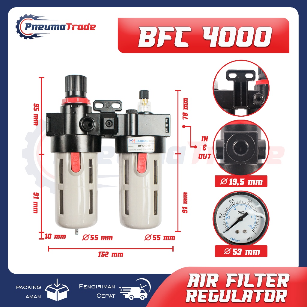 Jual Air Filter Regulator atau Saringan Kompresor BFC 2000 BFC 3000 BFC ...