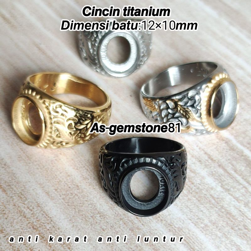 Jual Cincin emban ring[titanium]A2 12*10 | Shopee Indonesia
