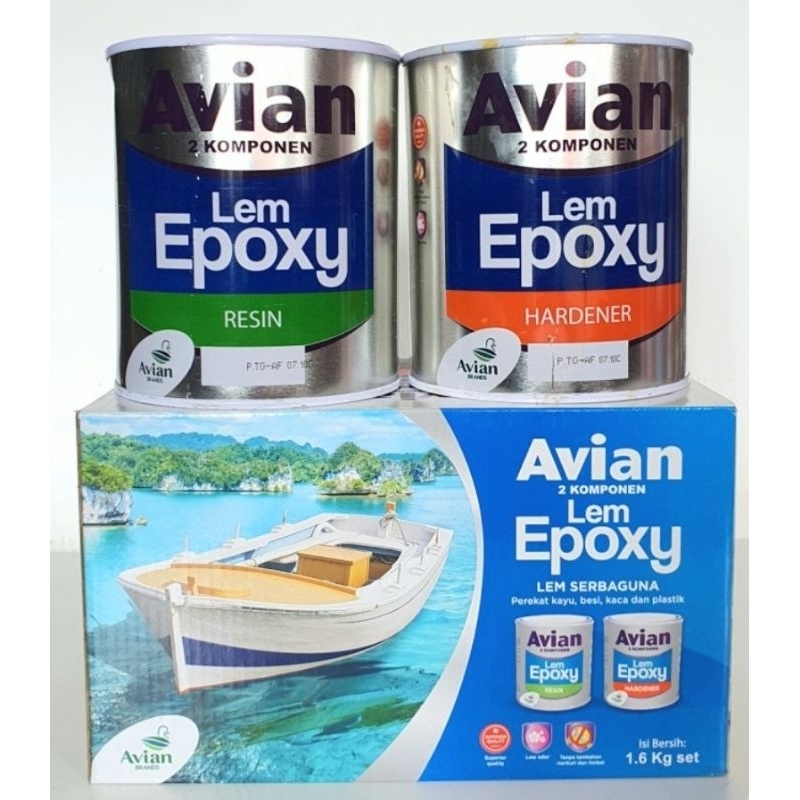 Jual AVIAN LEM EPOXY RESIN + HARDENER 1.6 KG / LEM 2 KOMPONEN Shopee