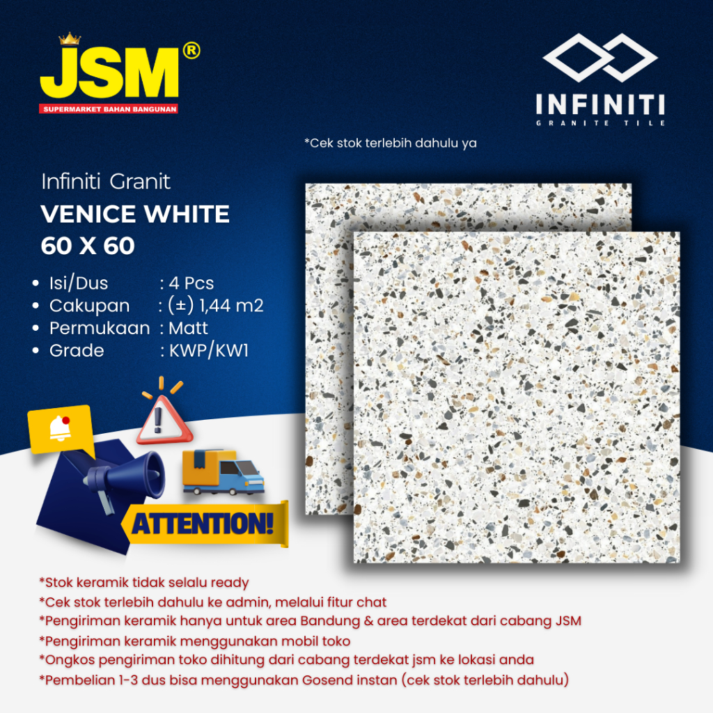 Jual Infiniti Granite Granit Terrazzo Venice White Matt X Jsm