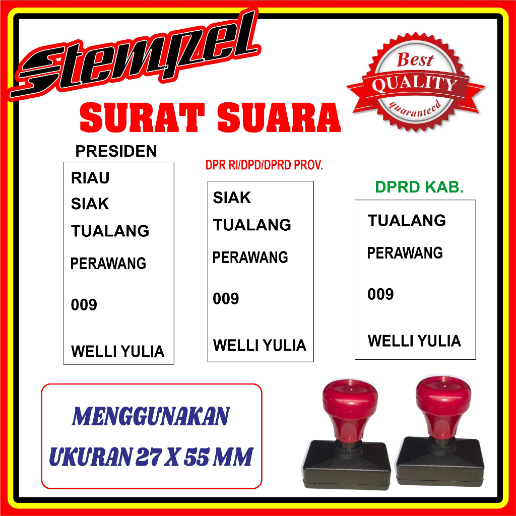 Jual Stempel Pemilu Stempel Kpps Stempel Surat Suara Stempel Tps Stempel Pemilu Praktis 7155