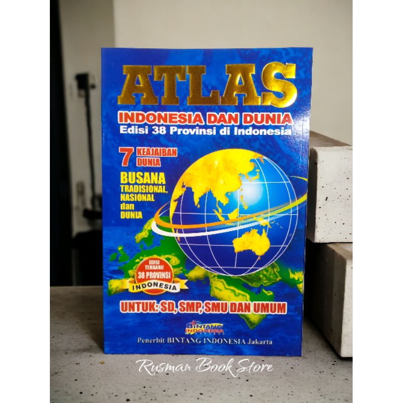 Jual buku atlas kecil edisi terbaru 38 provinsi indonesia & dunia (15× ...