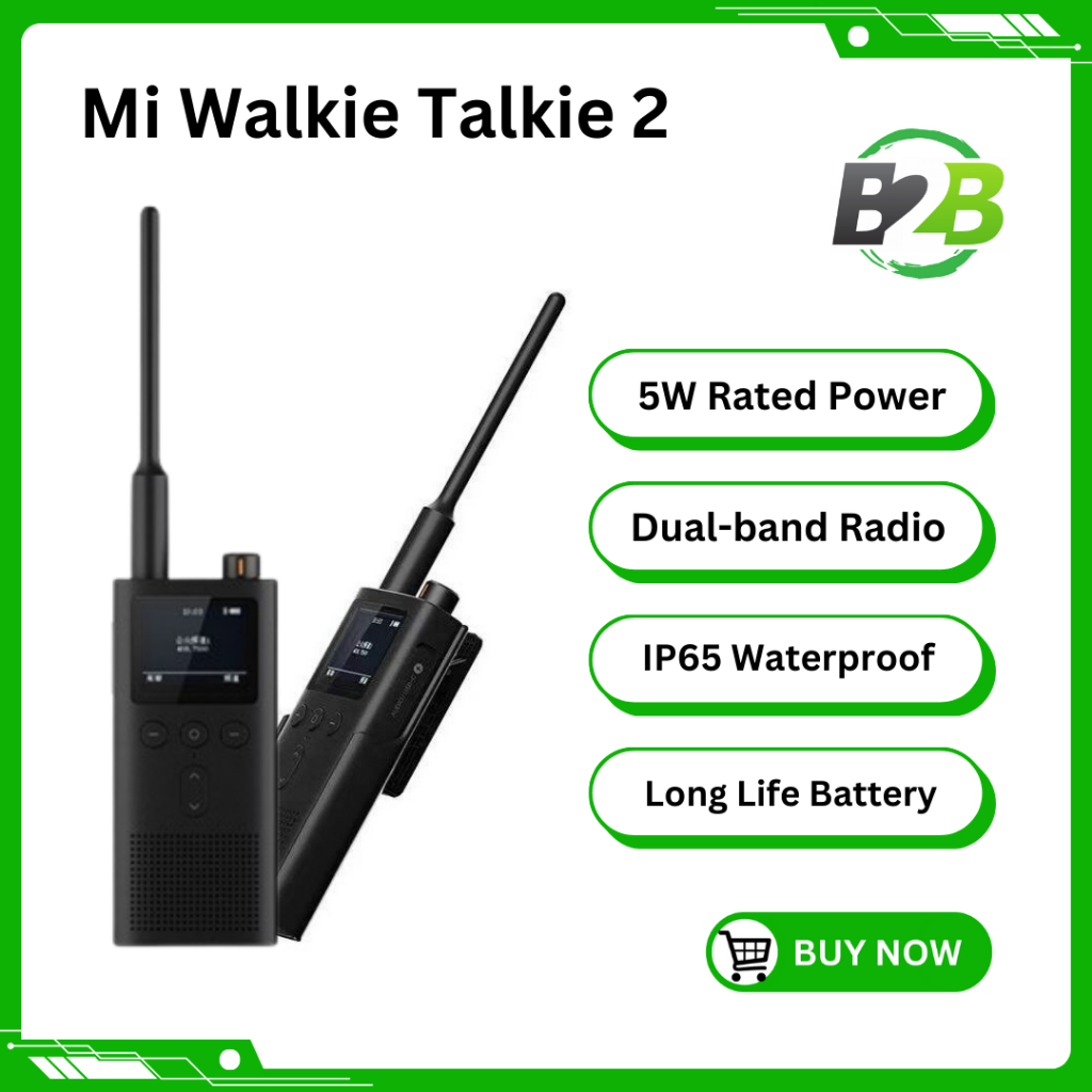 Jual Mi Smart Walkie Talkie 2 HT Intercom Dual Band 5W High Power Mijia ...