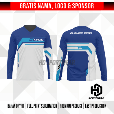 Jual Jersey Racing Team Biru Putih Premium Free Nickname & Logo ...