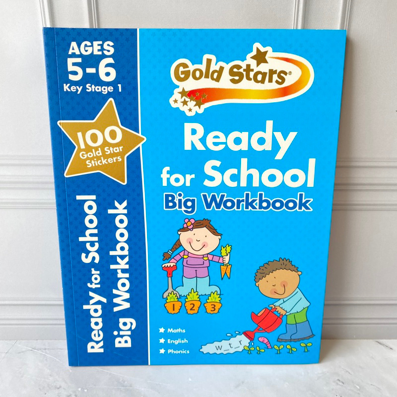 Jual GOLD STARS big workbook for ages 5-6 math english phonics for ...