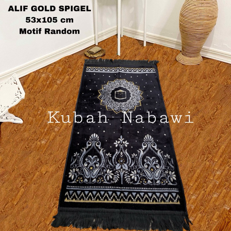 Jual ALIF TURKIYE MIDI GOLD SPIGEL 55x110cm Dewasa |Sajadah Turki ...