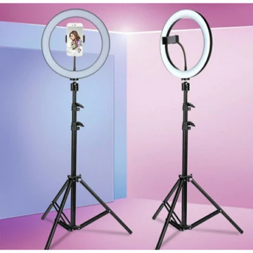 Ringlight 26 Cm With Tripod 2.1 M Lampu Selfie Lampu Vlogger Led Satu Paket