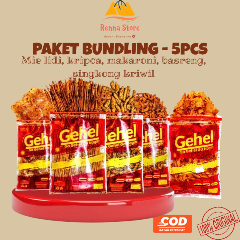 Jual GEHEL PAKET BUNDLING (Mie lidi, Makaroni, Basreng, Kripca, Milung ...