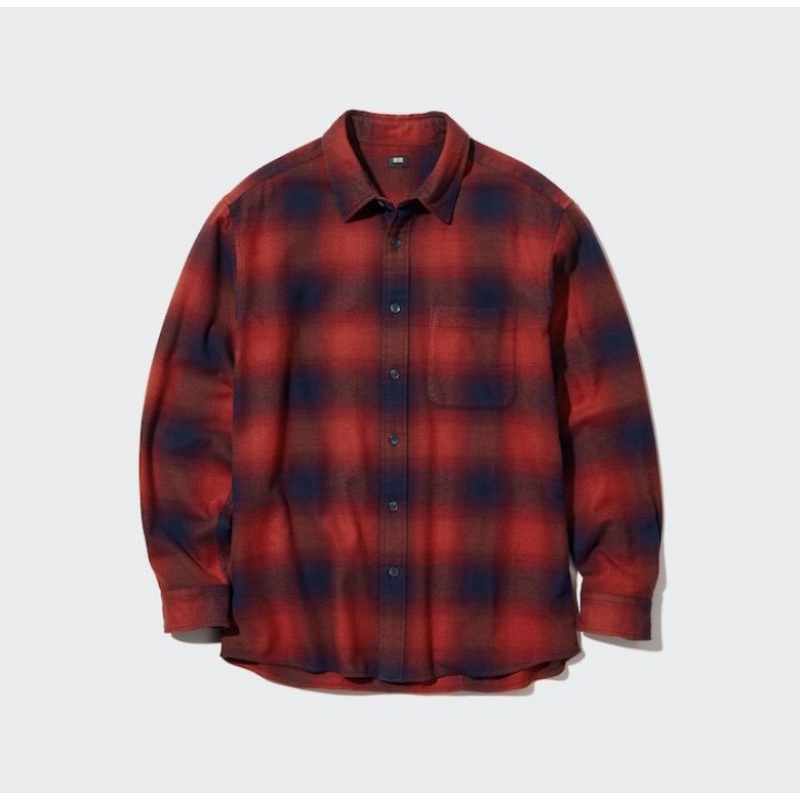 Jual Request Jastip Uniqlo Kemeja Flannel Kotak Lengan Panjang Cowok