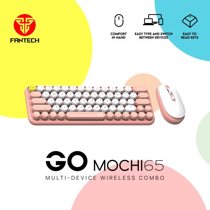 Jual Keyboard Fantech GO COMBO MOUSE MOCHI 65 WK896 WIRELESS - PEACH ...