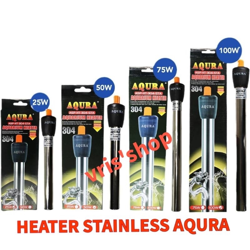 Jual heater stainless aqura 25 Watt penghangat air aquarium | Shopee ...