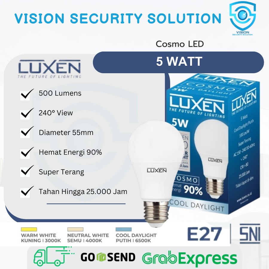 Jual Luxen Cosmo LED Bulb 5 Watt - Lampu LED - Garansi Resmi | Shopee ...