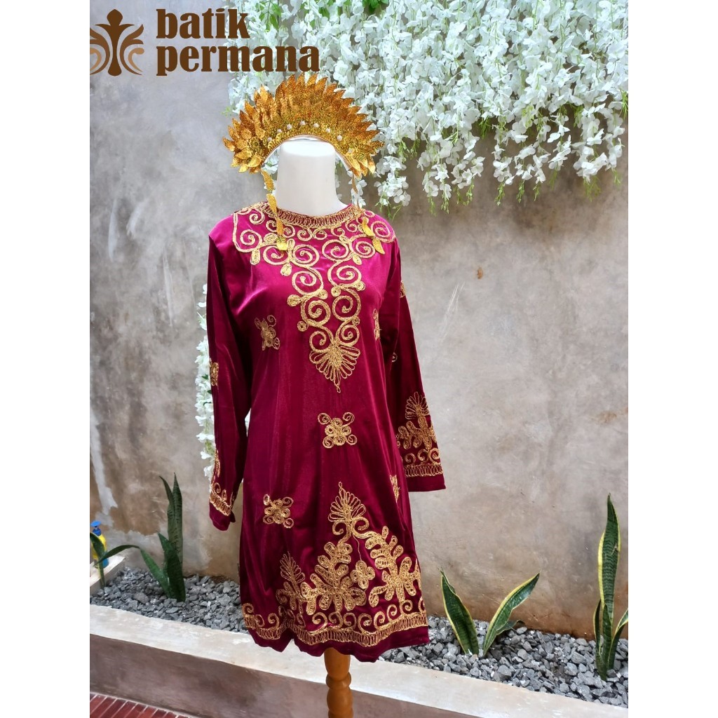 Jual Baju adat Minang Sumatera Barat, Anak-Dewasa (Atasan dan mahkota ...