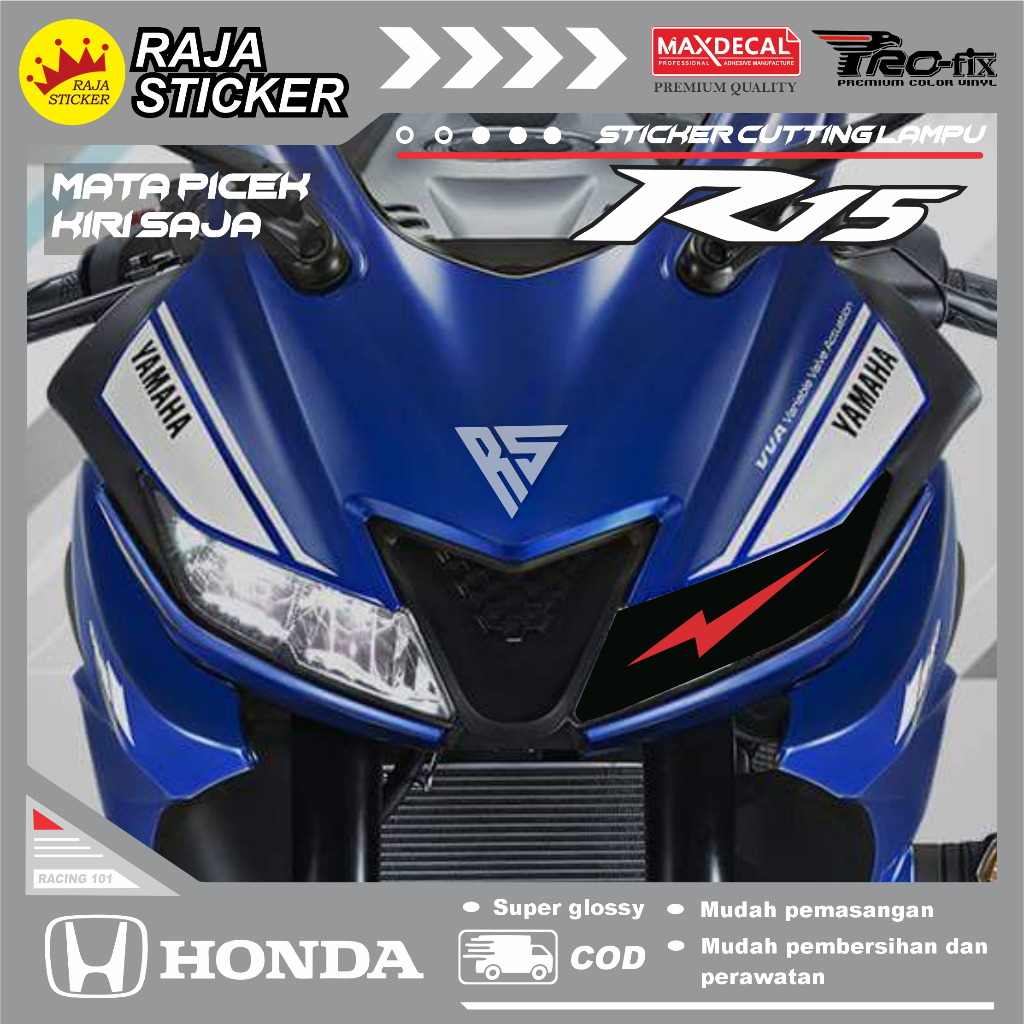 Jual Stiker Sticker lampu picek r15 v3 | Shopee Indonesia
