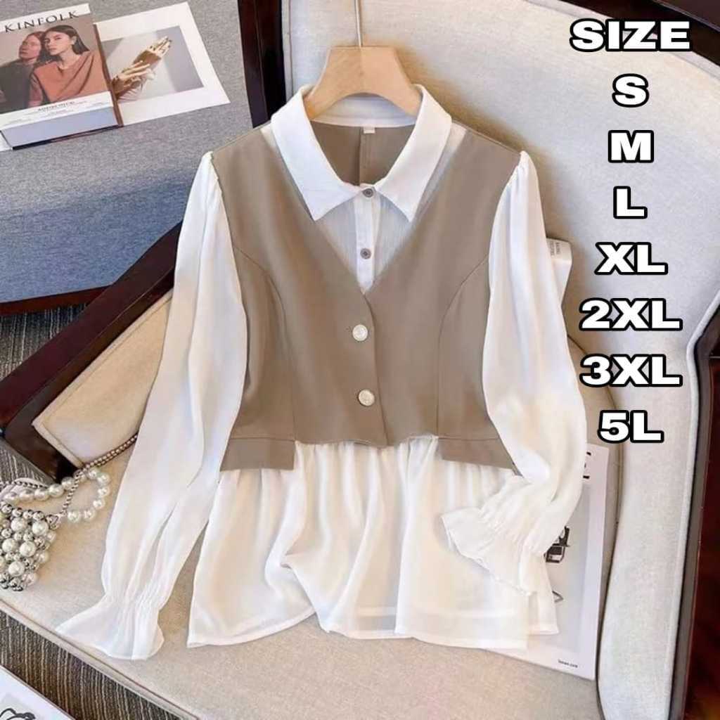 Jual Oki Top Vest Atasan Blouse Korean Style Fashion Wanita Remaja ...