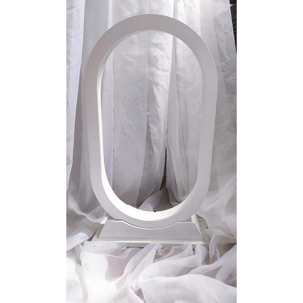 Jual frame oval putih 30x55 dobel akrilik | Shopee Indonesia